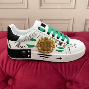 Dolces Tendances de la mode homme et femme, chaussures plates en tissu tissé à motifs graffiti tridimensionnels, chaussures décontractées pour tous les jours, Gabbna - Product Image 4