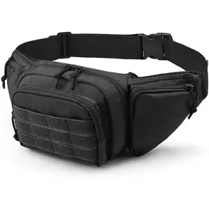 Durable 3L Black Waist Belt Bag Fanny Pack Pouch Multi-function Utility Tactical Custom Waist Bags
