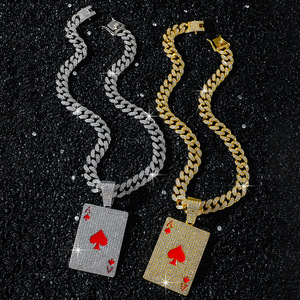 Collar con Colgante de Póker de Aleación de Diseño Innovador 2026, Estilo Hiphop, Collar Geométrico Punk para Hombre, Joyería al por Mayor - Product Image 1