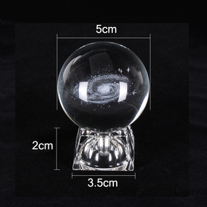 60mm Crystal Solar System Planet 3D sistema inciso al Laser sfera di cristallo con Base a LED - Product Image 3