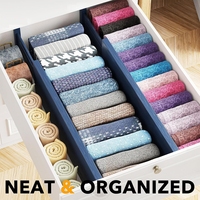 Ensemble de séparateurs de tiroirs en bambou, organisateur de tiroirs extensible et réglable pour vêtements, aliments, rangement domestique, couleur bambou, rectangulaire
