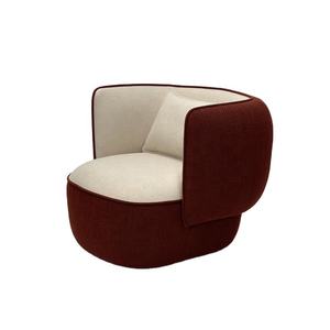 Fauteuil pivotant de salon de luxe italien moderne, rouge bordeaux, design de créateur, fauteuil d'appoint pivotant, mobilier de salon, canapé de luxe, fauteuil pivotant avec accoudoirs - Product Image 1