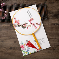 Éventail pliant en bambou HZ, style rétro classique, peint à la main, pour femmes, idéal pour Hanfu, Cheongsam, danse et le Nouvel An chinois