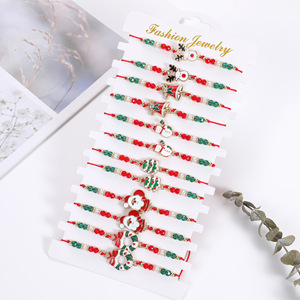Pulsera de Cuentas de Cristal con Campanas de Santa Claus de Aleación Multicolor, Nueva en Europa y Estados Unidos, Regalo de Navidad para Novias - Product Image 2