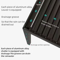 Pergola en aluminium avec système d'ombrage extérieur, toit à lames orientables, commande intelligente, design moderne pour balcons, jardins et espaces de vie, finition poudrée