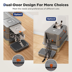 Bac à litière pour <span class=keywords><strong>chat</strong></span> en acier inoxydable pour le marché européen, fabrication OEM, bac à litière métallique <span class=keywords><strong>XL</strong></span> à parois hautes, anti-éclaboussures, facile à nettoyer - Product Image 2