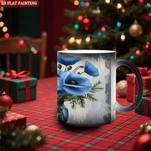 Mug personnalisé avec motif textuel, 11 oz, céramique noire givrée, tasse magique changeant de couleur à la chaleur - Product Image 2