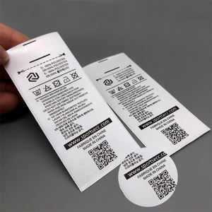 ملصق مخصص طباعة علامات الرقبة المنسوجة حافة العلامة التجارية شعار لامع أسود ساتان جينز الدنيم العلامات الرئيسية للملابس - Product Image 6