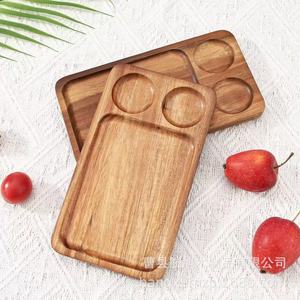 Plateau rectangulaire multifonctionnel en bois d'acacia Hangxu pour servir des fruits, des desserts, du pain, des gâteaux - Product Image 3