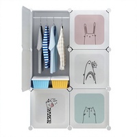 Armoire de rangement pliable en plastique pour enfants, style minimaliste moderne, grande capacité, anti-poussière, pour vêtements, jouets et articles divers, pour chambre et bureau