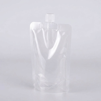 Sac d'emballage transparent avec couvercle pour thé au lait, jus, sauce, aliments liquides et boissons