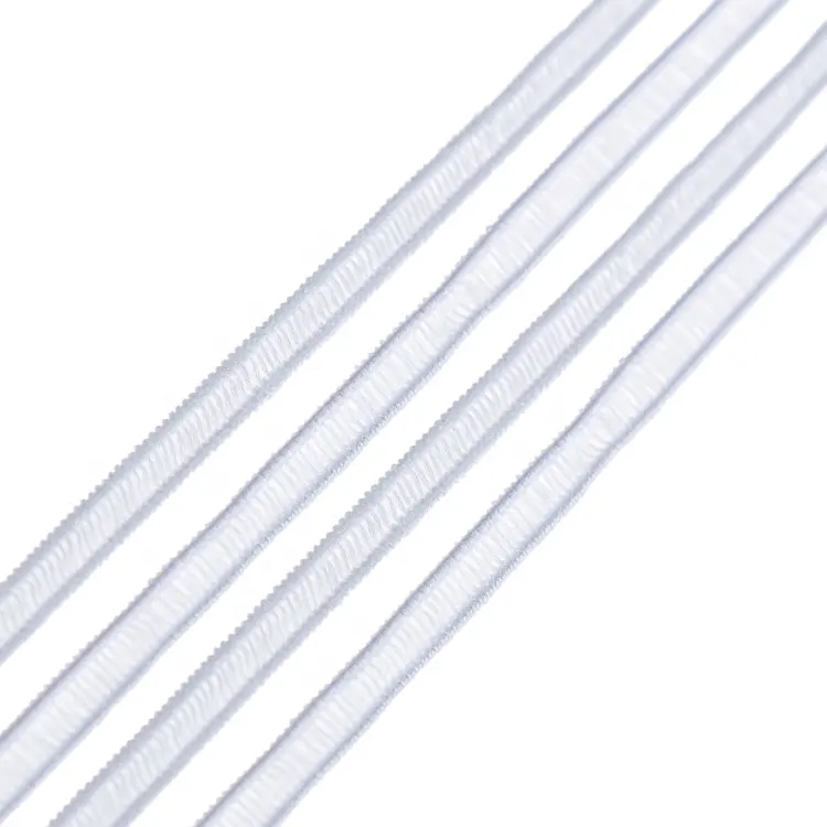 4 MM Latex Elastic Band with 2 Core Elastic Braided Flat Strip for Garment