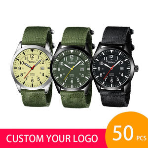 Relojes de Pulsera de Cuarzo de Diseño de Lujo BIDEN 0321 con Logotipo Personalizado OEM, Correa de Nailon, Calendario, Resistentes al Agua para Hombre - Product Image 1