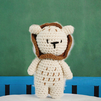 Crochet personnalisé Lion jouet fil doux Mini hochet PP coton couette maille bébé éducation Animal en peluche cadeau ODM coton tissu