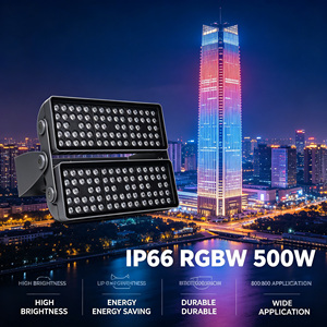 Projecteur LED RGB Rectangulaire 500W en Aluminium pour Bâtiments, Étanche IP66, Contrôle DMX512, 40000 Lumens, <span class=keywords><strong>Scène</strong></span> Nocturne - Product Image 1