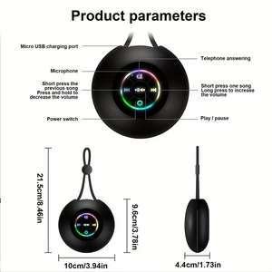 Altavoces inalámbricos impermeables IPX4, luz LED de altavoz inalámbrico portátil flotante, sonido HD fuerte y bajos para ducha de playa de viaje - Product Image 6