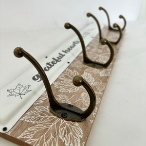 Llaveros de madera de 4 ganchos, decoraciones de pared rurales para cocina, sala de estar, baño, regalos de inauguración de la casa, colgadores de hierro, estilo artístico - Product Image 3