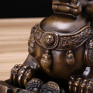 Cinese <span class=keywords><strong>di</strong></span> Grandi Dimensioni in <span class=keywords><strong>legno</strong></span> <span class=keywords><strong>di</strong></span> colore del grano Scultura Pixiu Statua - Product Image 6