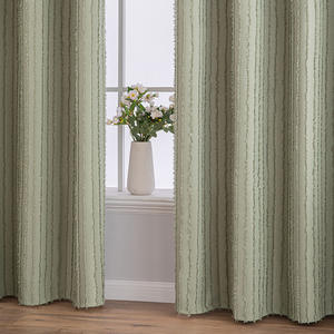 Nouveau design de tissu de rideau rayé bohème vert sauge, rideau occultant capitonné pour le salon - Product Image 5