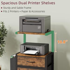 Wooden Movable <b>Filing</b> Cabinet Storage Rack <b>Drawer</b> Printer Stand Office <b>Filing</b> Cabinet 3 Floors Mobile With <b>Drawers</b> - Product Image 3