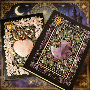 Carnet de notes en cristal naturel artisanal, améthyste, croissant de lune, <span class=keywords><strong>livre</strong></span> de magie de sorcière, cadeau de Noël pour filles, best-seller - Product Image 3