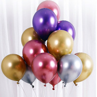 10 12 inci 50 buah/tas balon lateks krom murni bola logam untuk balon dekorasi pesta pernikahan ulang tahun