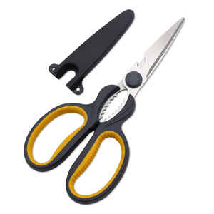 <b>Kitchen</b> <b>Scissors</b> Stainless Steel Straight Head Multi Purpose For Home Use Orange Gray Handle - Product Image 3
