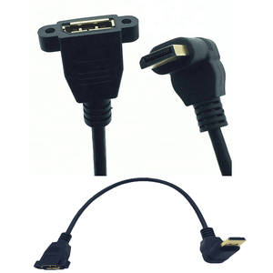 DisplayPort erkek dişi Panel montajı 90 derece yukarı aşağı açı uzatma DP kablosu ile vida somunu kilitleme desteği 4K çözünürlük - Product Image 2