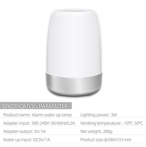 Lampe <span class=keywords><strong>de</strong></span> réveil électronique avec simulation <span class=keywords><strong>de</strong></span> thérapie du sommeil, lumière du <span class=keywords><strong>jour</strong></span>, lever <span class=keywords><strong>de</strong></span> soleil, LED changeant <span class=keywords><strong>de</strong></span> couleur, LUMINOVA, fonction snooze, haut-parleur Bluetooth - Product Image 6