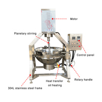 Halbautomatischer Planetenmischer-Kocher |   Gas-/Dampfbeheizter Doppelwandkessel für die Herstellung von Marmelade, Sauce und Süßwaren