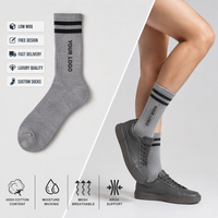 Chaussettes en coton avec logo, respirantes, rembourrées, pour le sport, vente en gros, OEM, en vrac, étiquette privée, cadeau, chaussettes personnalisées
