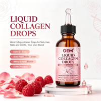 Gouttes de collagène liquide 60 ml OEM ODM Marque privée Complément de collagène pour la peau, les cheveux, les ongles et les articulations