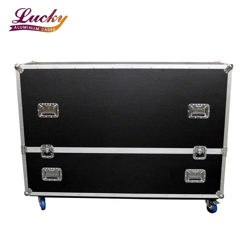 65 "Universele Lcd/Led Tv Digital Signage Flight Case Aluminium Met Zwenkwielen