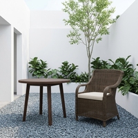 Chaise de jardin en rotin tressé à la main BHR, idéale pour terrasse, jardin, cour.