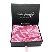 Großhandel Individuelles Logo Geschenk-Magnetbox aus Karton für Haarverlängerungen Verpackung mit Satineinlage für Kosmetik und Make-up-Pinsel