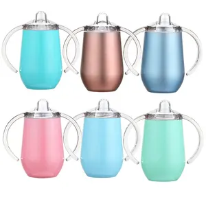 Bình Nước Trẻ Em Sippy Cup 10Oz, Bình Đựng Nước Bằng Thép Không Gỉ Có Tay Cầm, Cốc Du Lịch Chống Rò Rỉ Cách Nhiệt Chân Không 12 Màu