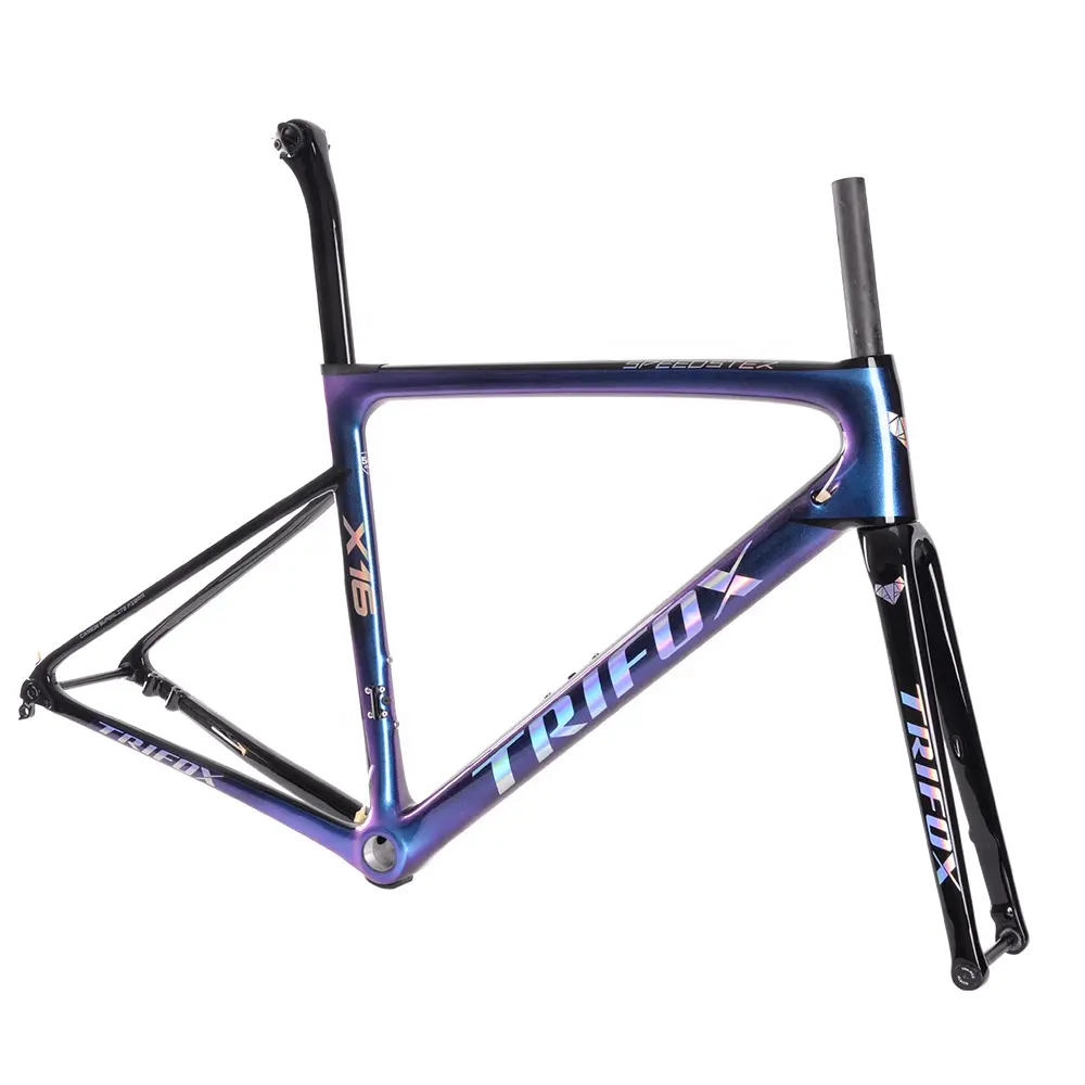 TRIFOX Carbon Khung Road Bike X16 Tắc Kè Hoa Màu Sắc Đẹp Siêu Nhẹ Bên Trong Cáp Road Bike Khung Carbon Fiber