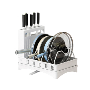 Support de rangement réglable en acier pour comptoir, pour casseroles, poêles et couvercles de cuisine - Product Image 1