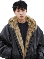 Luxe léger avec une texture épaisse, chaud et confortable en hiver, veste réversible.