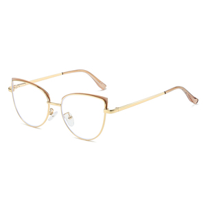 Thời trang kim loại của phụ nữ thiết kế cổ điển <span class=keywords><strong>Cat</strong></span> <span class=keywords><strong>Eye</strong></span> Eyewear chống ánh sáng màu xanh cận thị kính quang học khung biểu tượng tùy chỉnh kính - Product Image 5