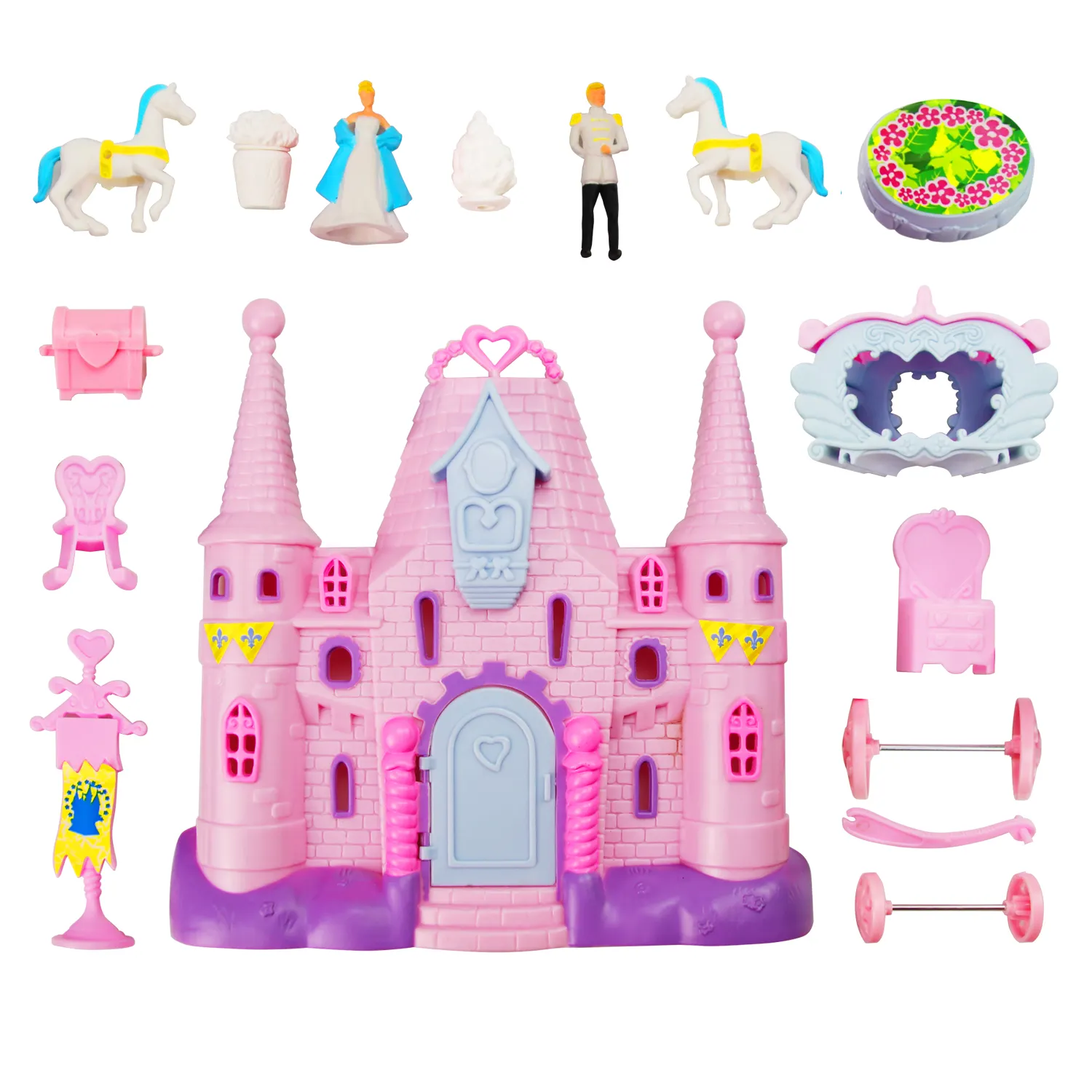 OEM Toy Factory Rollenspiel Toy Pink Castle Prinz und Prinzessin Puppenhaus