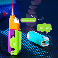 Nouveau couteau à carotte briquet flamme rouge torche coupe-vent allume-cigare jouet décompression créatif briquet cycle gonflable