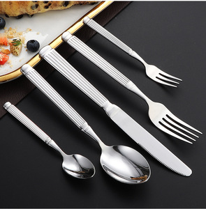 Thép không gỉ gương đánh bóng chất lượng cao Thiết lập dao kéo <span class=keywords><strong>Flatware</strong></span> Strips máy rửa chén an toàn khách sạn sang trọng sử dụng - Product Image 4
