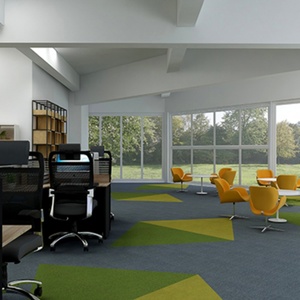 Proveedor de Baldosas de Moqueta Cuadradas de Nailon Baratas con Revestimiento de PVC de 50x50 para Oficinas y Salas de Estar - Product Image 2