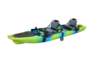 Nouveau Vicking Modulaire Amovible Tandem 2 Personnes En Plastique Dur Pêcheur Kayak 14 FT 2 ou 3 Section Pédale Kayak De Pêche avec Pédales