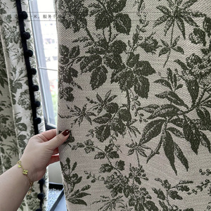 Panneau de fenêtre en jacquard floral vert verdoyant avec design semi-transparent pour le salon et l'aménagement de <span class=keywords><strong>baie</strong></span> <span class=keywords><strong>vitrée</strong></span> - Product Image 3