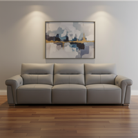 Italienisches Ledersofa Modernes Couch-Wohnzimmersofa Leder Hochlehner Komfortables Wohndekor Echtes Ledersofa-Set Möbel