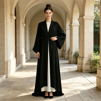 Nouveau M Coréen Noir Abaya Tissu L Velours Abaya XXL Indien Caftan Abaya