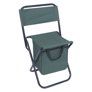 Chaise de pêche pliable avec rangement intégré et dossier, petit tabouret de pêche pliable avec sac isotherme, chaise de pêche pour la pêche au feeder - Product Image 1