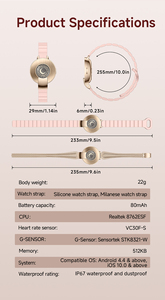 Bracelets de <span class=keywords><strong>couple</strong></span> Soleil et Lune, montre connectée tendance pour femmes et hommes, rapport santé IA, moniteur de fréquence cardiaque, de fréquence respiratoire (VFR), de tension artérielle et de sommeil - Product Image 6